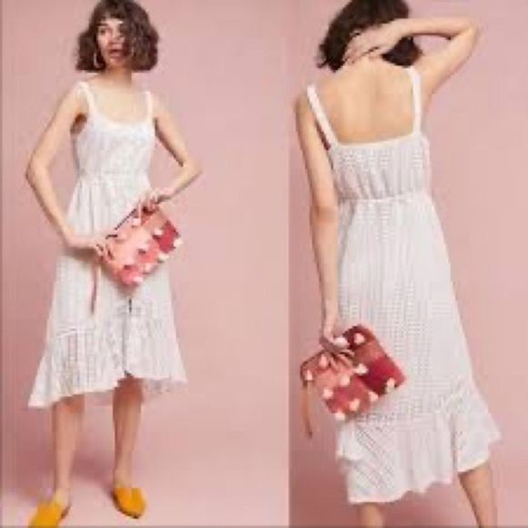 FARM Rio Dresses & Skirts - FARM Rio Isolde White Eyelet Midi Dress Large